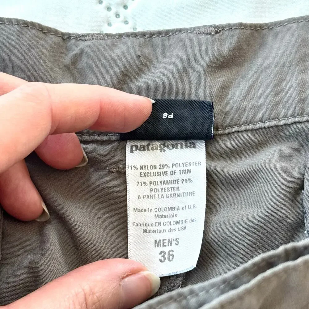Patagonia Men’s Hiking Travel Shorts 36 Gray Nylon Stretch Outdoor Trail Casual